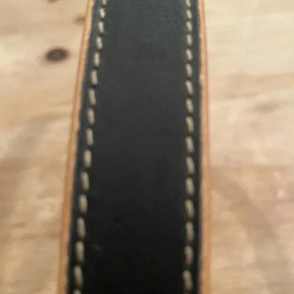 NWOT Liz Claiborne Womens belt blue cream stitching size 8 petite - Picture 4 of 8